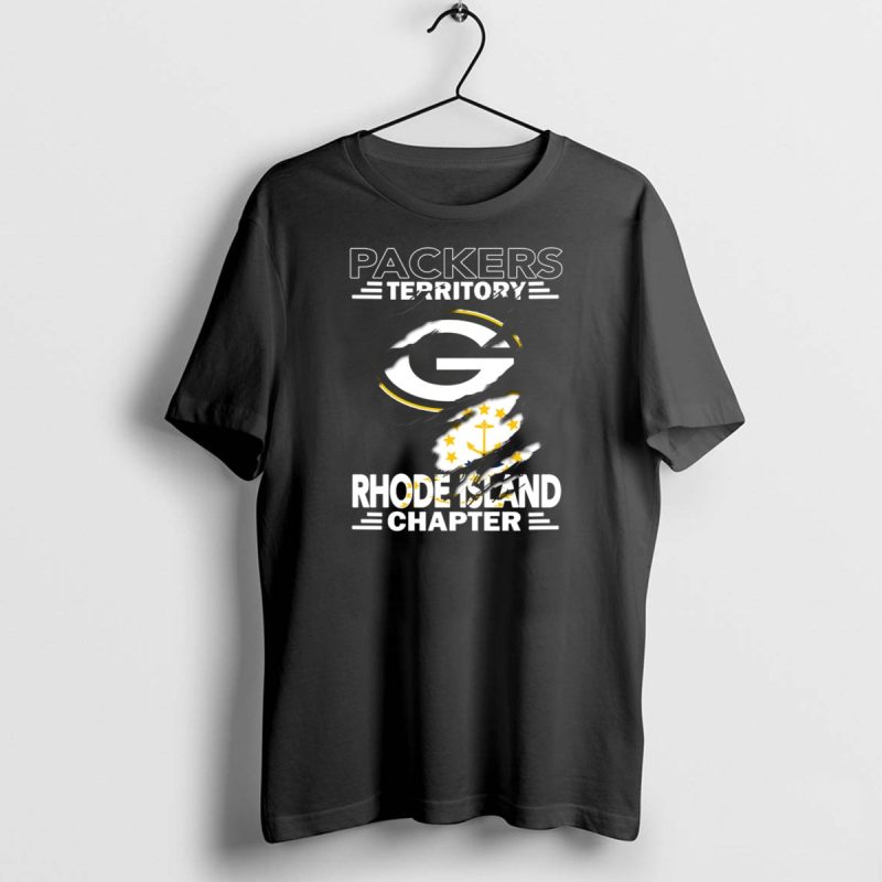 Packers Territory Rhode Island Chapter Green Bay Logo With Flag Elements T Shirt 1 1 T Shirt 1 1
