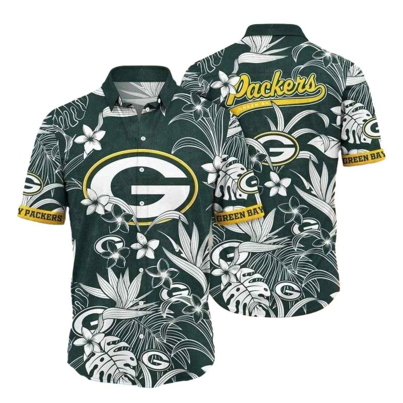 Packers Tropical Green Pattern Hawaiian Shirt 1