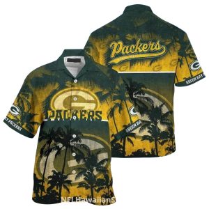Packers Vintage Palm Tree Sunset Hawaiian Shirt