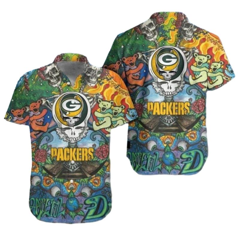 Packers With Grateful Dead Inspired Art Hawaiian Shirt 1