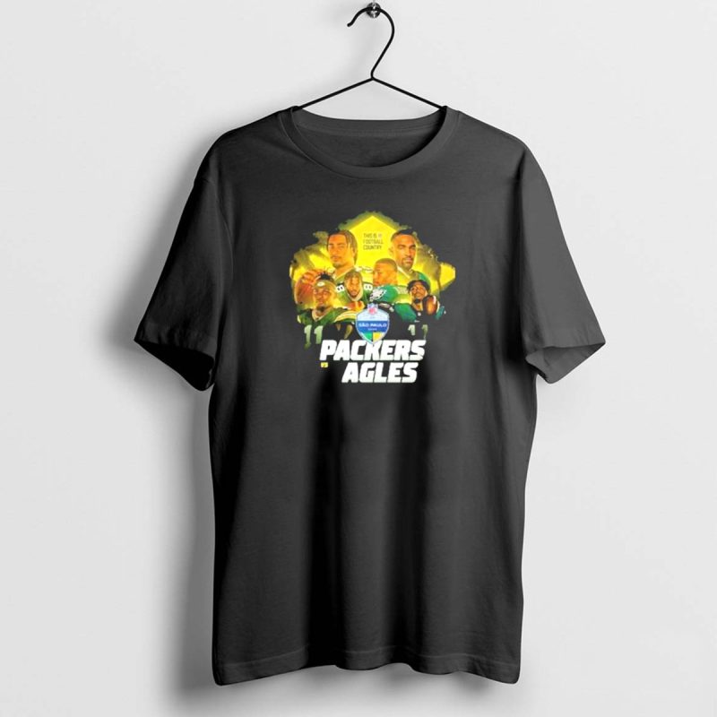 Packers Vs Eagles Sai%C2%83O Paulo Nfl Football Country T Shirt 1 1 T Shirt 1 1