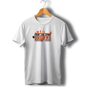 Paint The Town Cleveland Browns Football Browns Helmet Skyline T-Shirt
