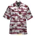 Palm Tree Arizona Cardinals White Striped Hawaiian Shirt For Summer