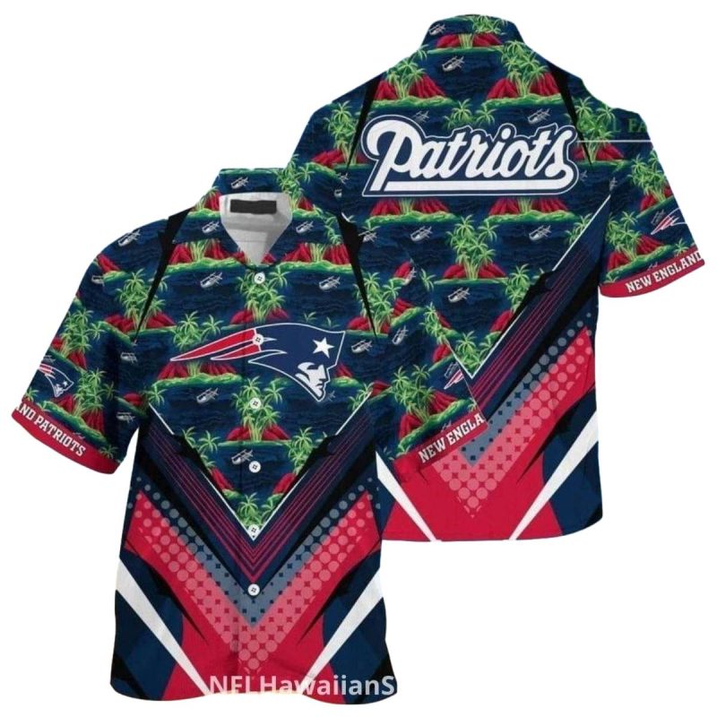 Palm Tree Paradise New England Patriots Logo Hawaiian Shirt 1