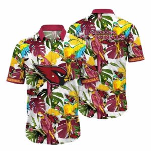 Parrot Paradise Arizona Cardinals Exotic Bird Hawaiian Shirt