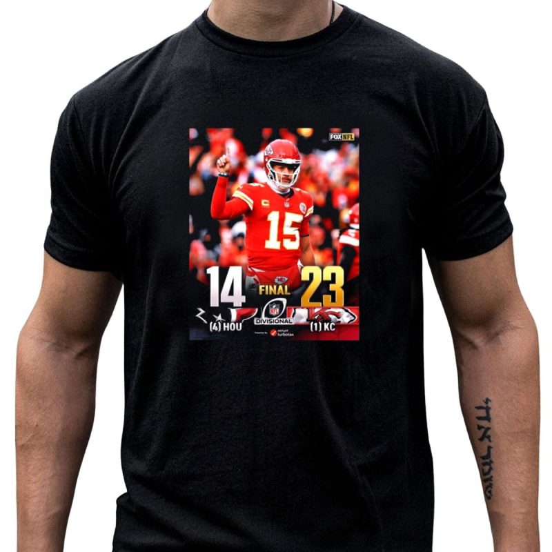 Patrick Mahomes Kansas City Chiefs 23 14 Victory Over Houston Texans Divisional Championship T Shirt T Shirt 1 1