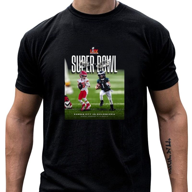 Patrick Mahomes Vs Jalen Hurts Super Bowl Lix Kansas City Chiefs T Shirt T Shirt 1 1