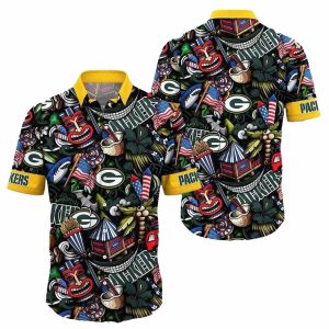 Patriotic Play Green Bay Packers American Spirit Hawaiian Shirt