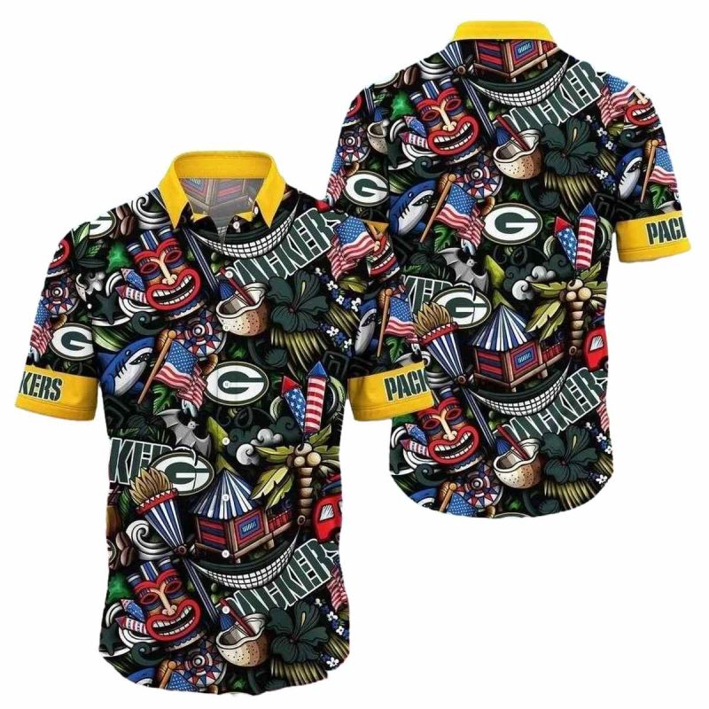 Patriotic Play Green Bay Packers American Spirit Hawaiian Shirt 1