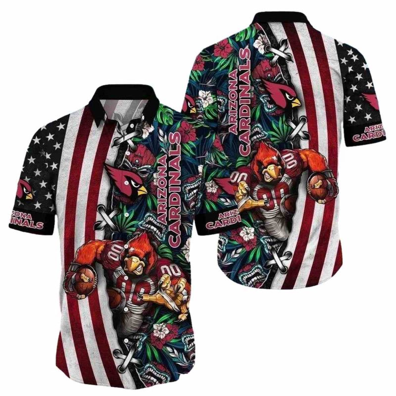 Patriotic Pride American Flag Arizona Cardinals Hawaiian Shirt 1