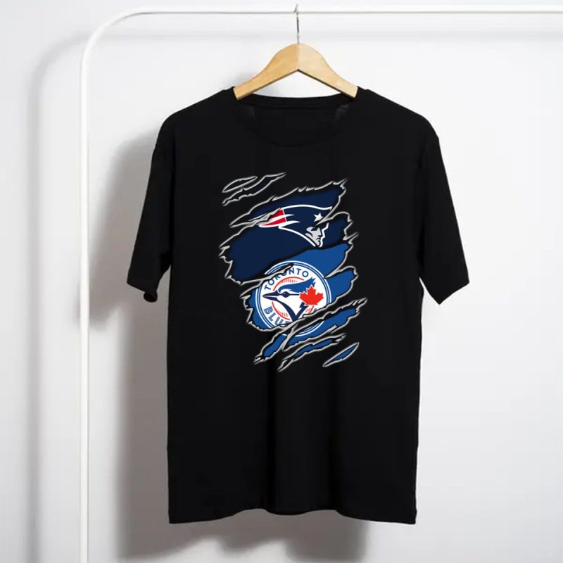 Patriots And Blue Jays Toronto Logo Fusion T Shirt T Shirt 1