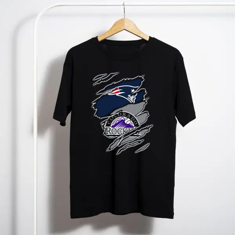 Patriots And Colorado Rockies Logo Mashup T Shirt T Shirt 1