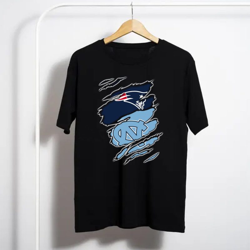 Patriots And Tar Heels Logo Rip Claw Marks T Shirt T Shirt 1