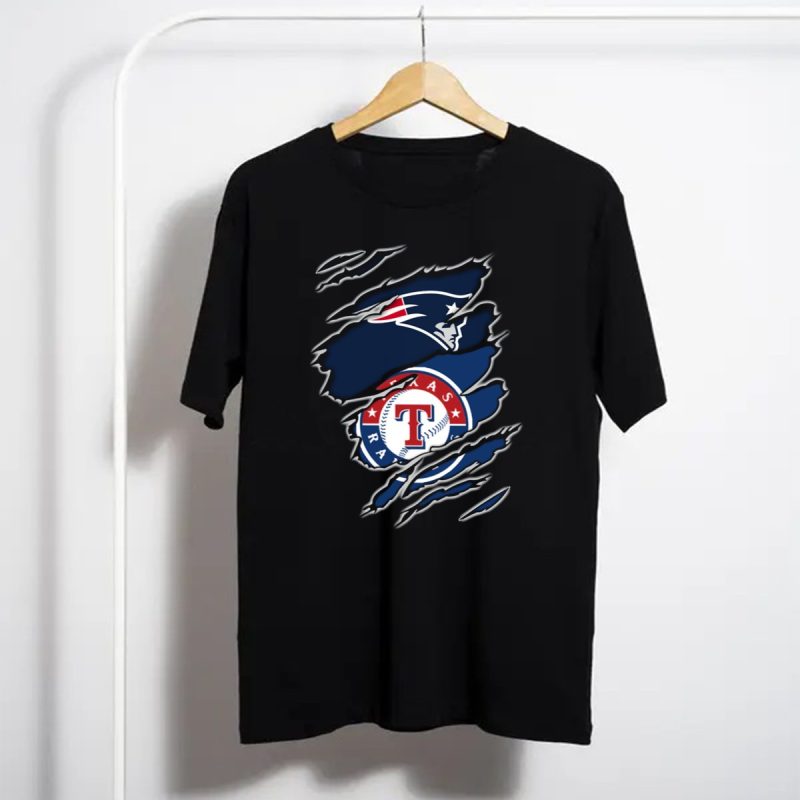 Patriots And Texas Rangers Logos Fusion T Shirt T Shirt 1