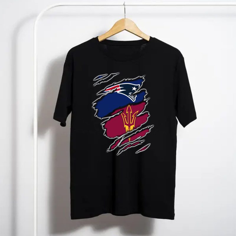 Patriots Arizona State University Torn Overlay T Shirt T Shirt 1