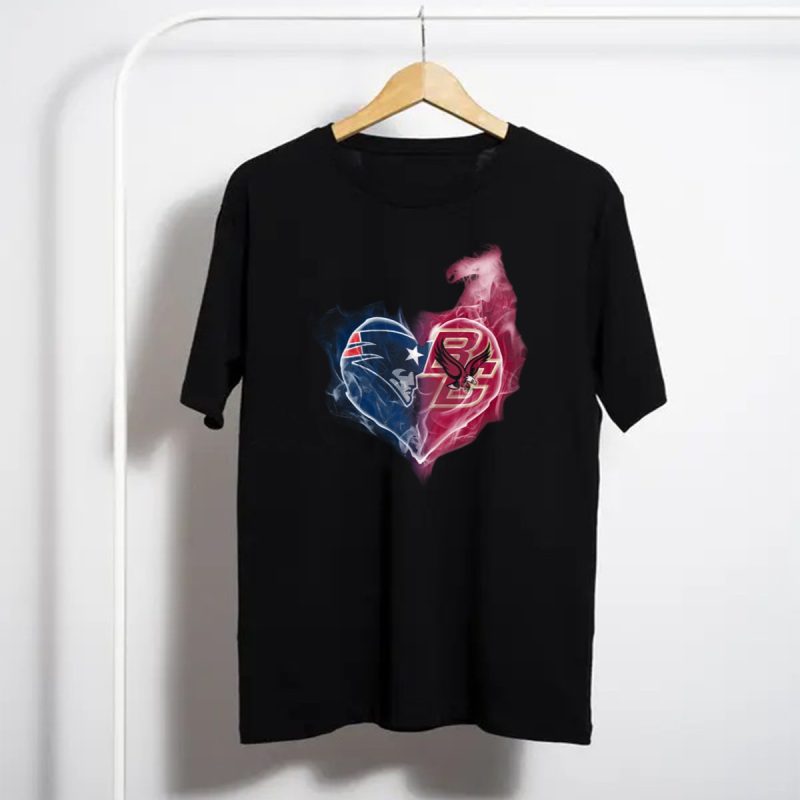 Patriots Boston College Eagles Heart Logo Fusion T Shirt T Shirt 1