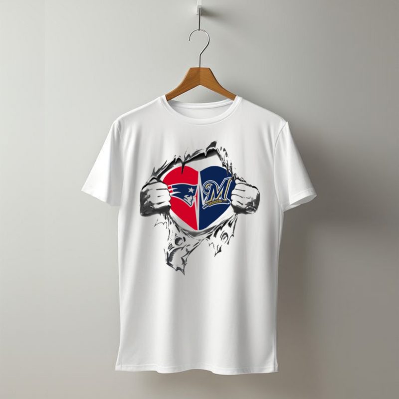 Patriots Brewers Heart Design Featuring Split T Shirt T Shirt 1