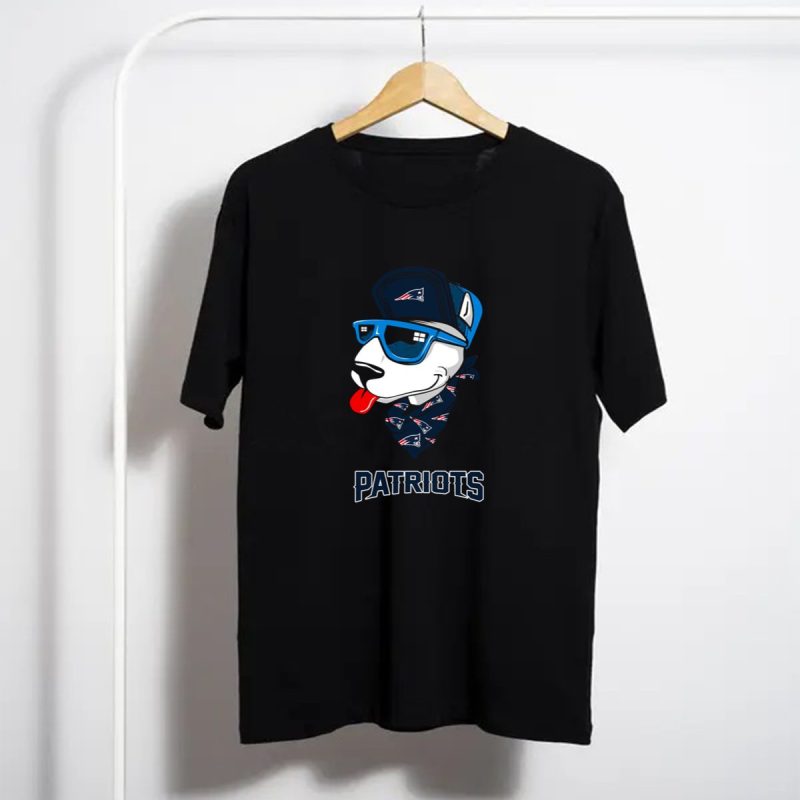 Patriots Bull Terrier Wearing Sunglasses And Cap With Bandana T Shirt T Shirt 1