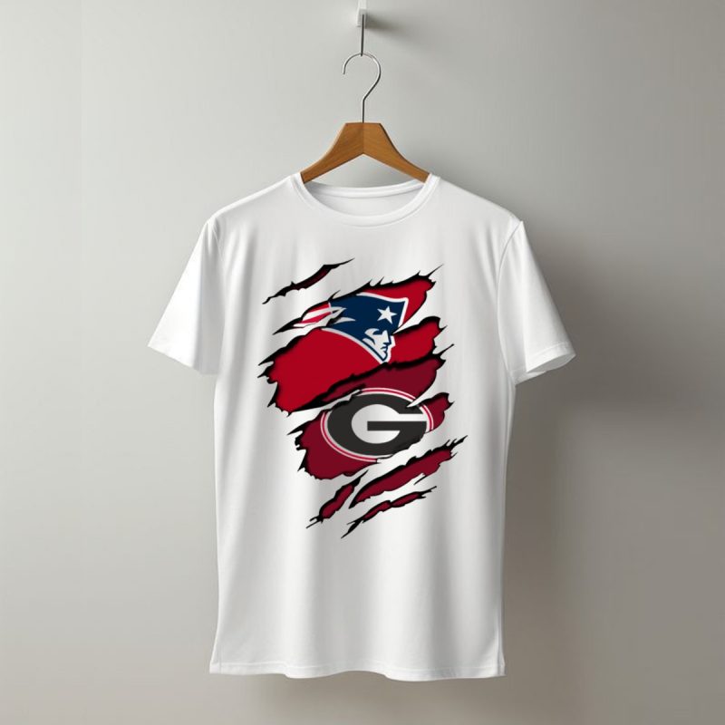 Patriots Bulldogs New England Georgia Fans Mashup T Shirt T Shirt 1