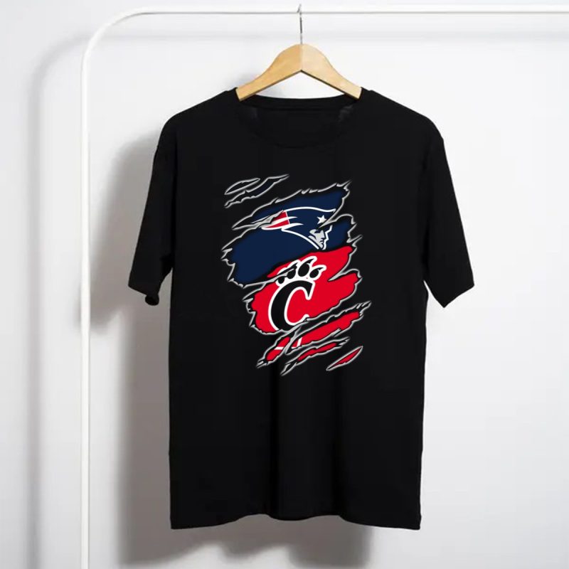 Patriots Cincinnati Bearcats Paw And Patriot Head Clash T Shirt T Shirt 1
