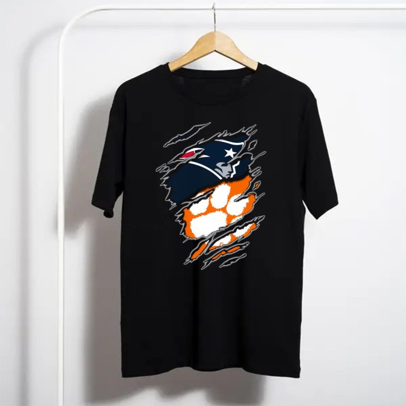 Patriots Clemson Paw Ripped T Shirt T Shirt 1