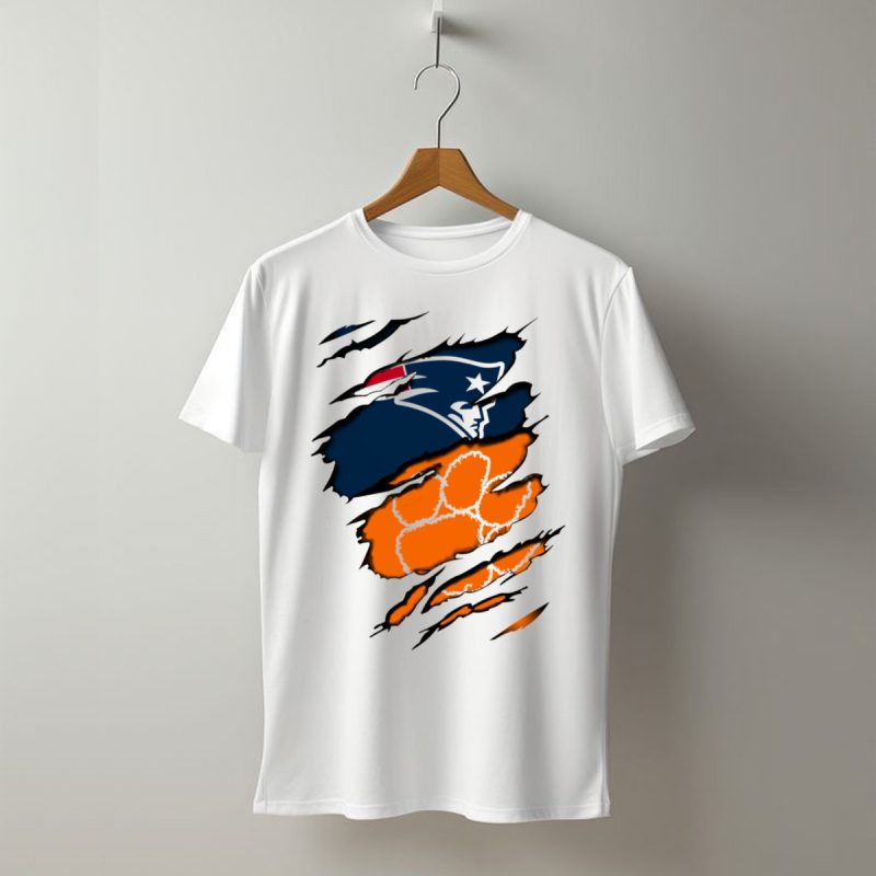 Patriots Clemson Tiger Paw Logo Fusion T Shirt T Shirt 1