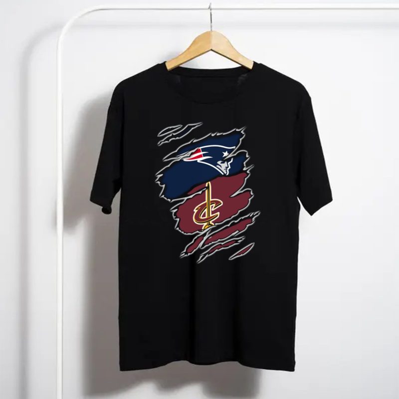 Patriots Cleveland Cavaliers Dual Logo Rip T Shirt T Shirt 1