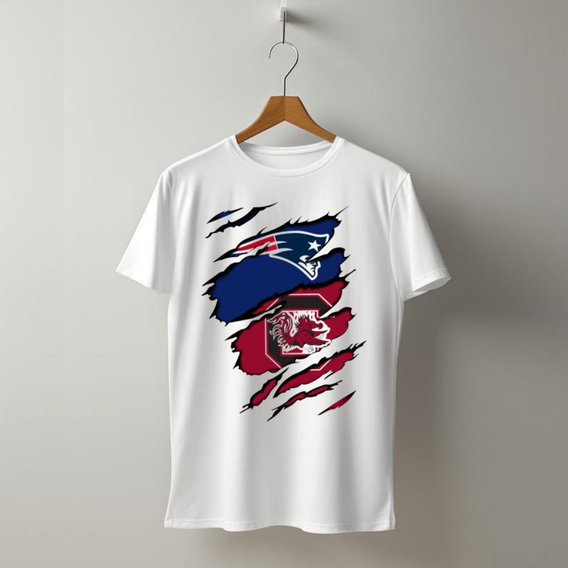 Patriots Gamecocks Logo Mashup Claw Marks T Shirt T Shirt 1
