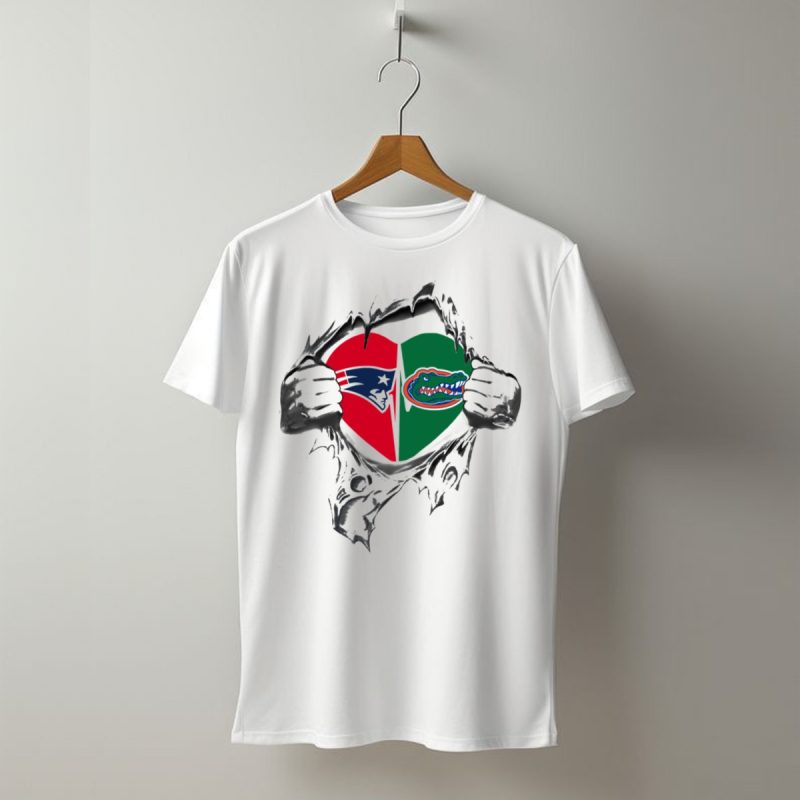Patriots Gators Heart Tear T Shirt T Shirt 1