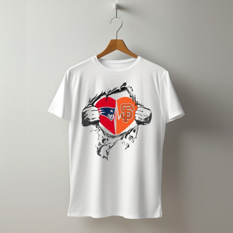 Patriots Giants Heartbeat Passion Emblem T Shirt T Shirt 1