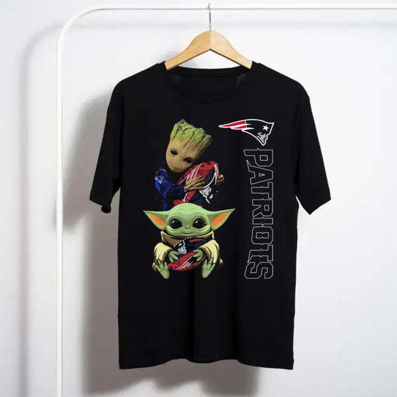 Patriots Groot And Baby Yoda With New England Football T Shirt T Shirt 1