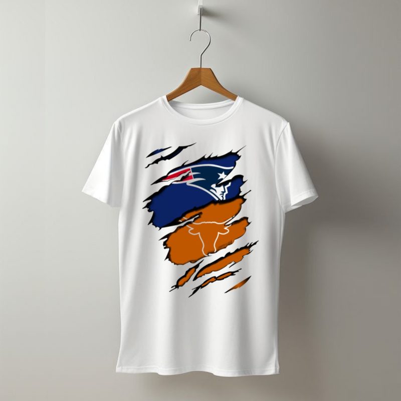 Patriots Longhorn Torn Layers Fusion T Shirt T Shirt 1