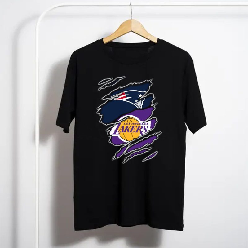 Patriots Los Angeles Lakers Nfl Nba Dual Fan Iconic T Shirt T Shirt 1
