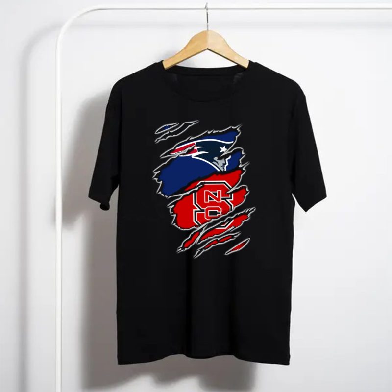 Patriots Nc State Wolfpack Dual Logo Rip T Shirt T Shirt 1