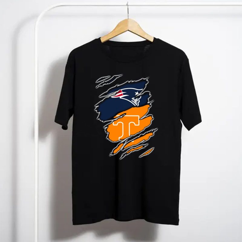Patriots New England Tennessee Volunteers Split T Shirt T Shirt 1
