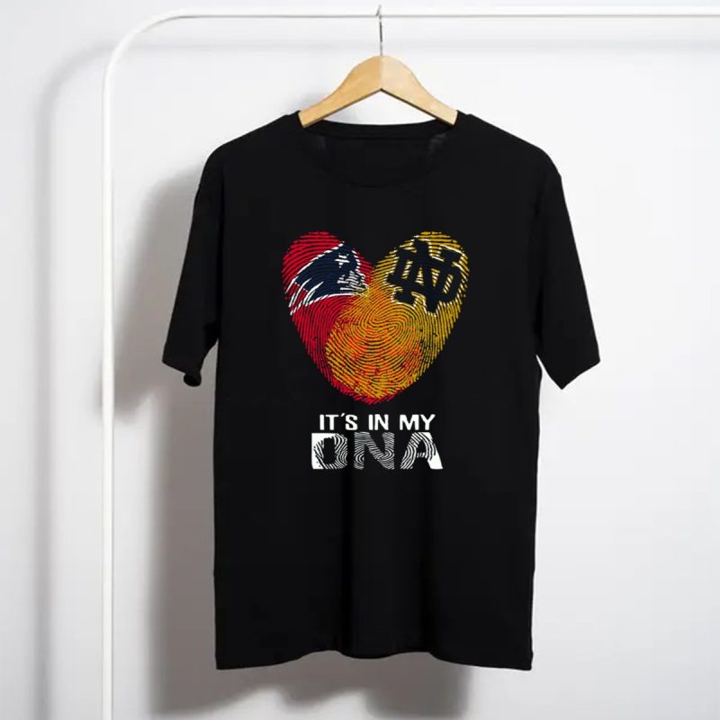 Patriots Notre Dame Its In My Dna Fingerprint Heart T Shirt T Shirt 1