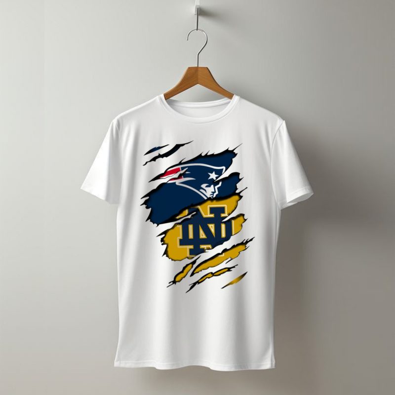 Patriots Notre Dame Logo Fusion T Shirt T Shirt 1