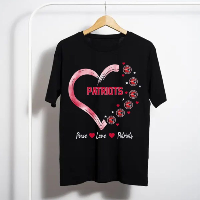 Patriots Peace Love Heart T Shirt T Shirt 1