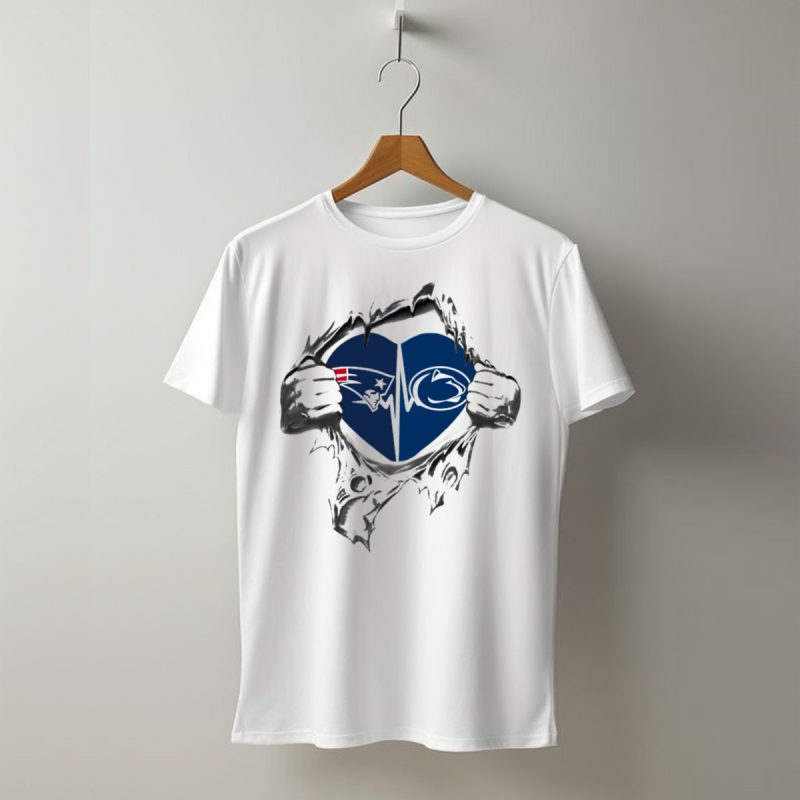 Patriots Penn State Heartbeat Fan Loyalty Fusion T Shirt T Shirt 1