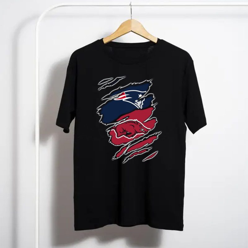 Patriots Razorbacks Ripped Clawmarks T Shirt T Shirt 1