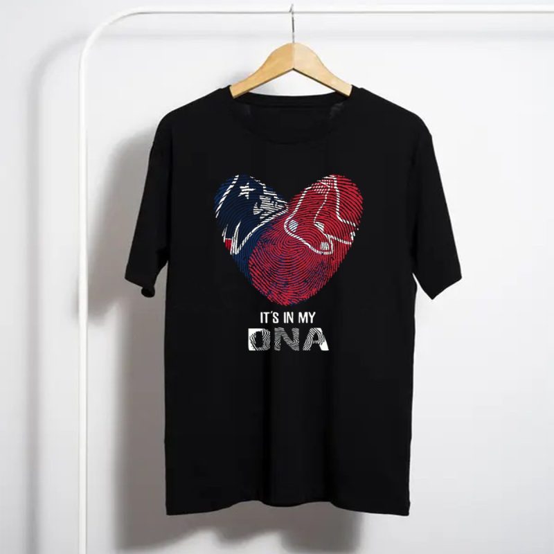 Patriots Redsoxs Its In My Dna Heart Fingerprint Patriots Logo Red Sox T Shirt T Shirt 1