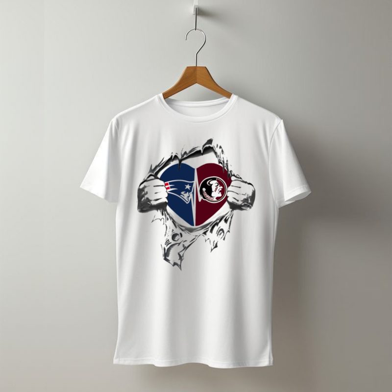 Patriots Seminoles Heart Torn Split Loyalty T Shirt T Shirt 1