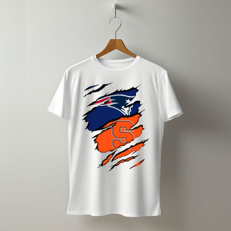 Patriots Syracuse S Logo Ripped Effect T Shirt T Shirt 1