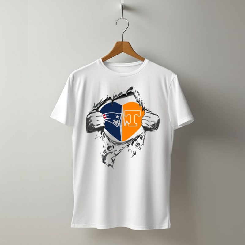 Patriots Tennessee Heart Split Logo Hands Tear Gray Background T Shirt T Shirt 1