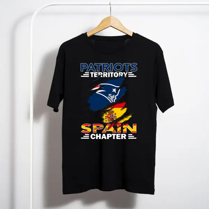 Patriots Territory Spain Chapter With Team Logo And Flag T Shirt T Shirt 1