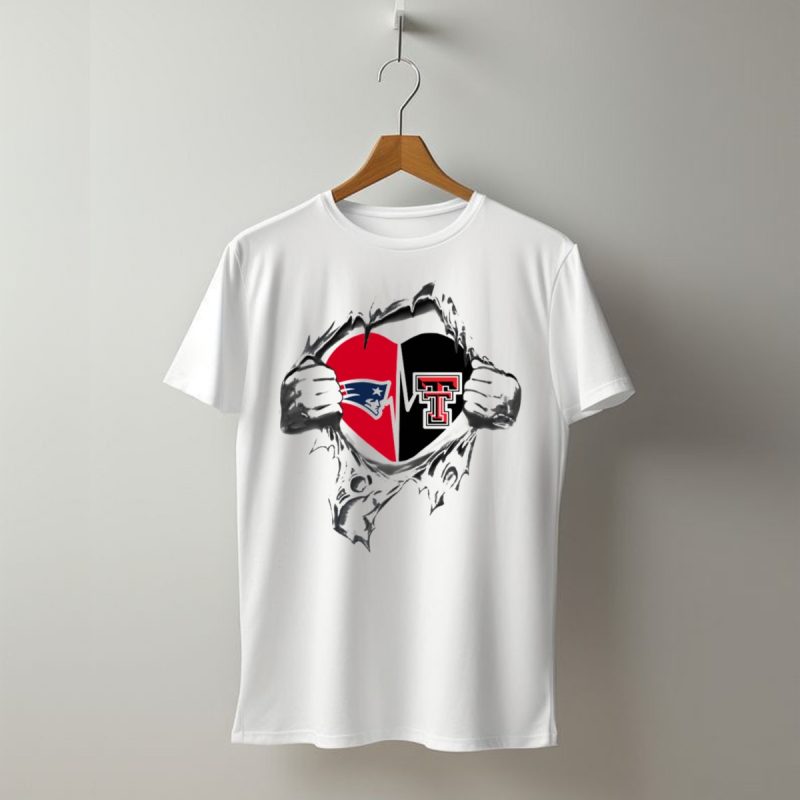 Patriots Texas Tech Heart Logo With Torn Silver Hand T Shirt T Shirt 1