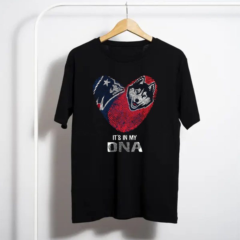 Patriots Uconn Huskies Fingerprint Heart Its In My Dna T Shirt T Shirt 1