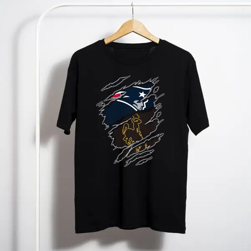 Patriots Wyoming Dual Logo Rip T Shirt T Shirt 1