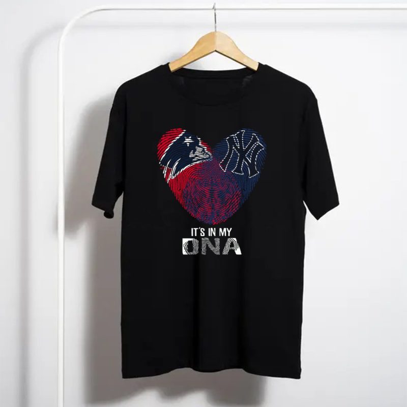 Patriots Yankees Its In My Dna Fingerprint Heart T Shirt T Shirt 1