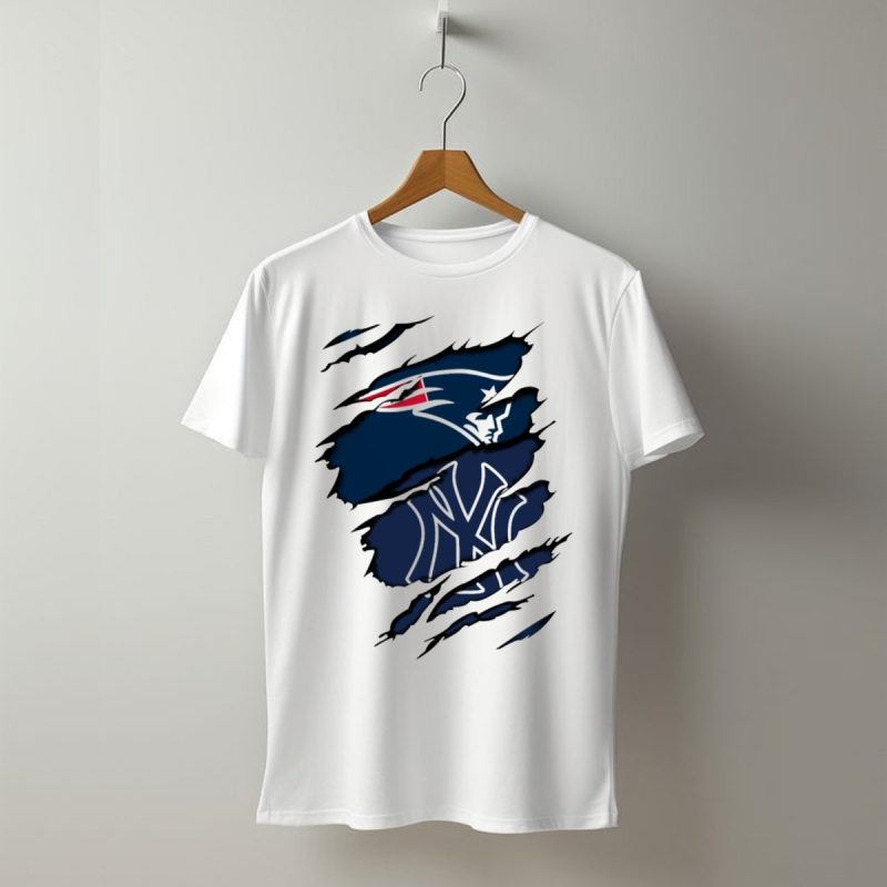 Patriots Yankees Logos Mashup T Shirt T Shirt 1